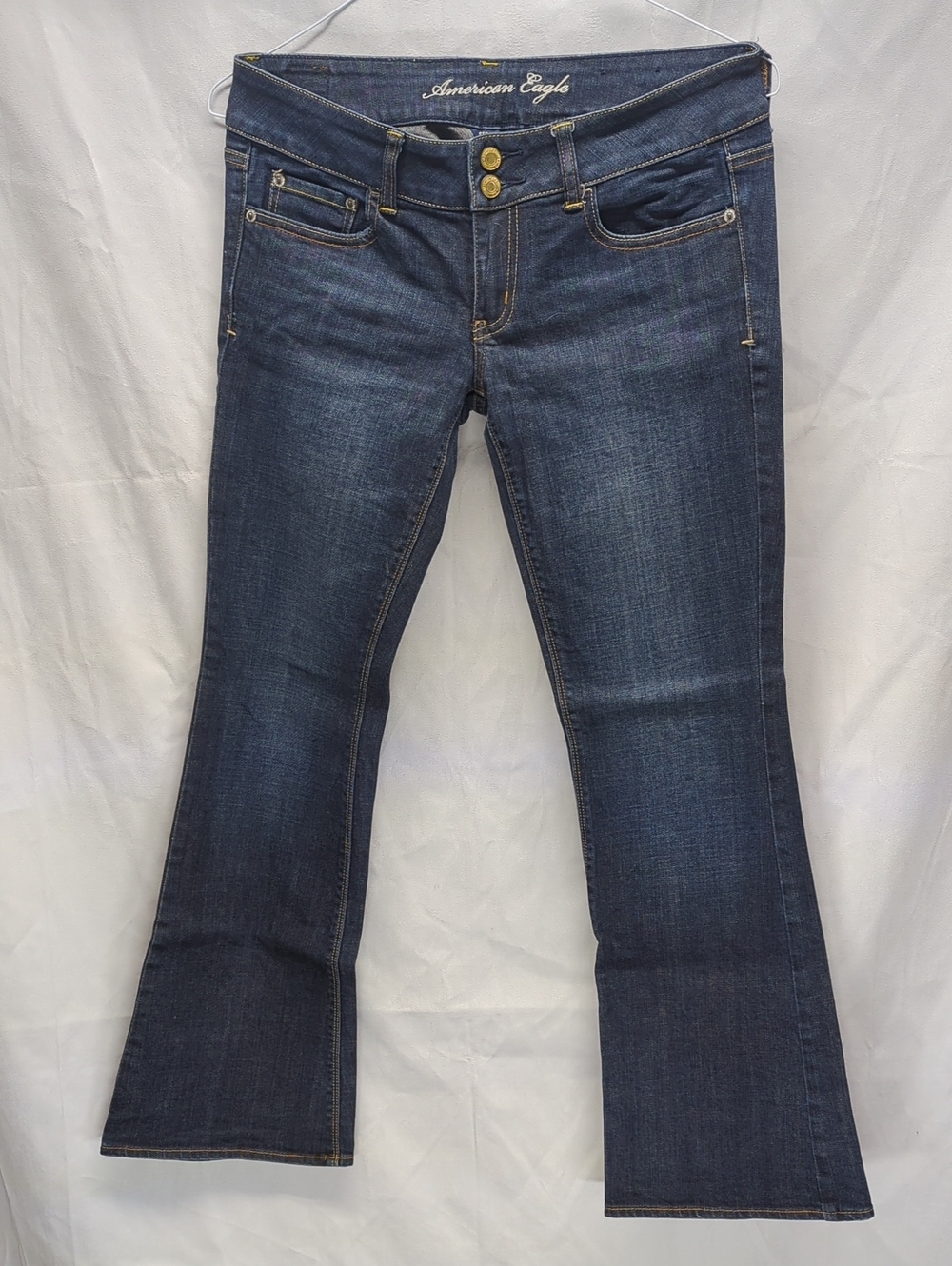 American Eagle Outfitters Artist Stretch Dark Indigo Flare Wide-Leg Jeans